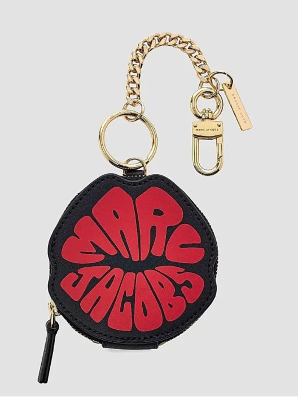 MARC JACOBS Black 'The Lips Pouch' Bag Charm Pouch Original $128 💋